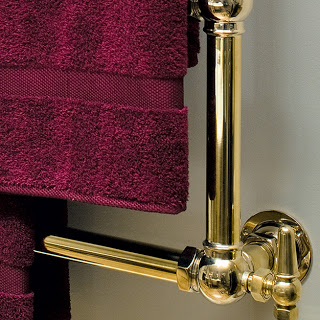 Brass heated towel rail
