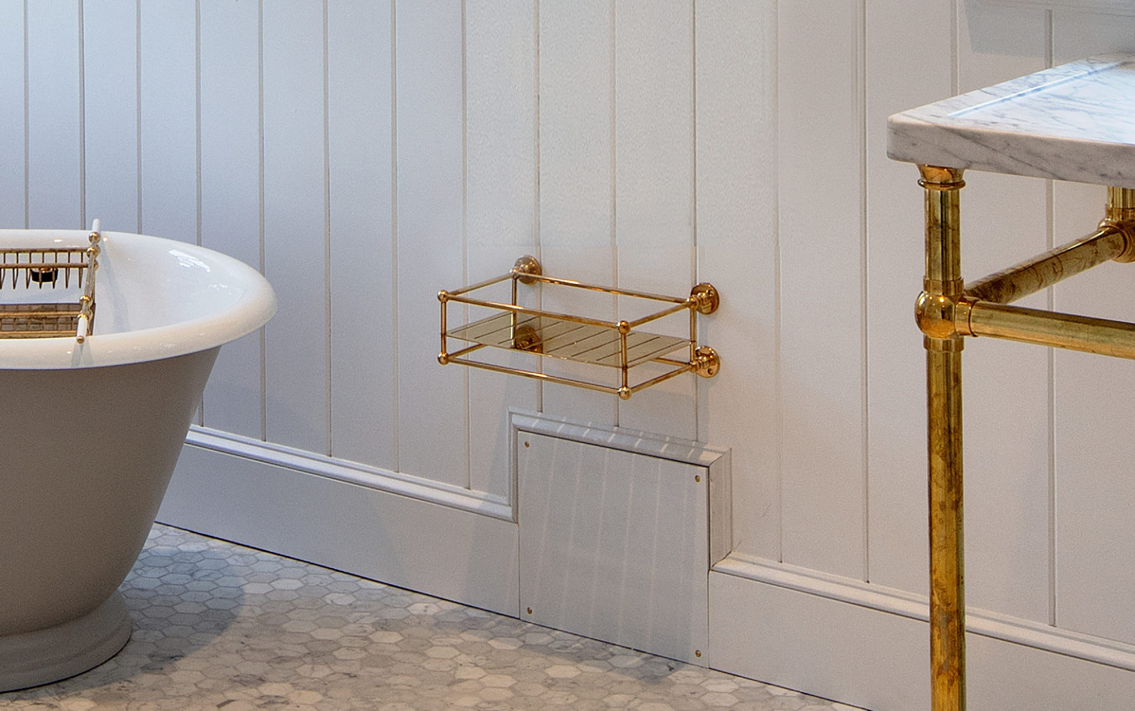 Large Luxury Bath Rack For Wide Baths - Drummonds Bathrooms