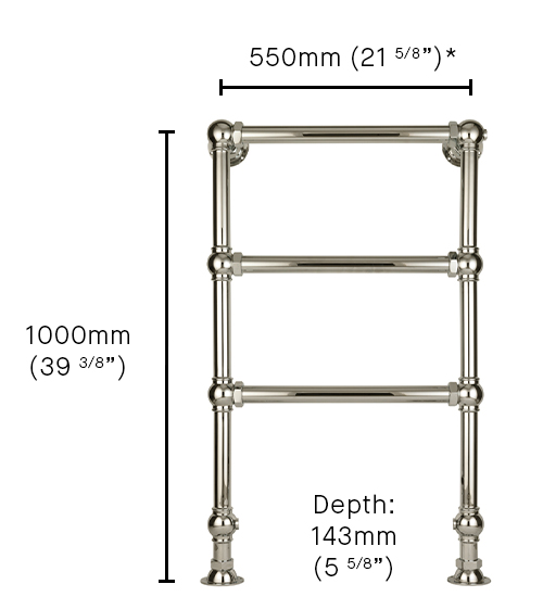 3Bar Floor Mounted Towel Rail Drummonds Bathrooms