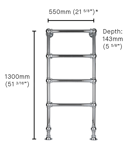 4-Bar Floor Mounted Towel Rail | Drummonds Bathrooms