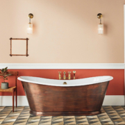 The Burnished Copper Wye Bateau Cast Iron Bath Tub