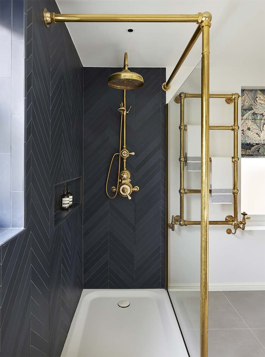 The Dalby shower brass finish