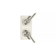 The Chessleton plate on/off shower diverter with metal handles in nickel finish