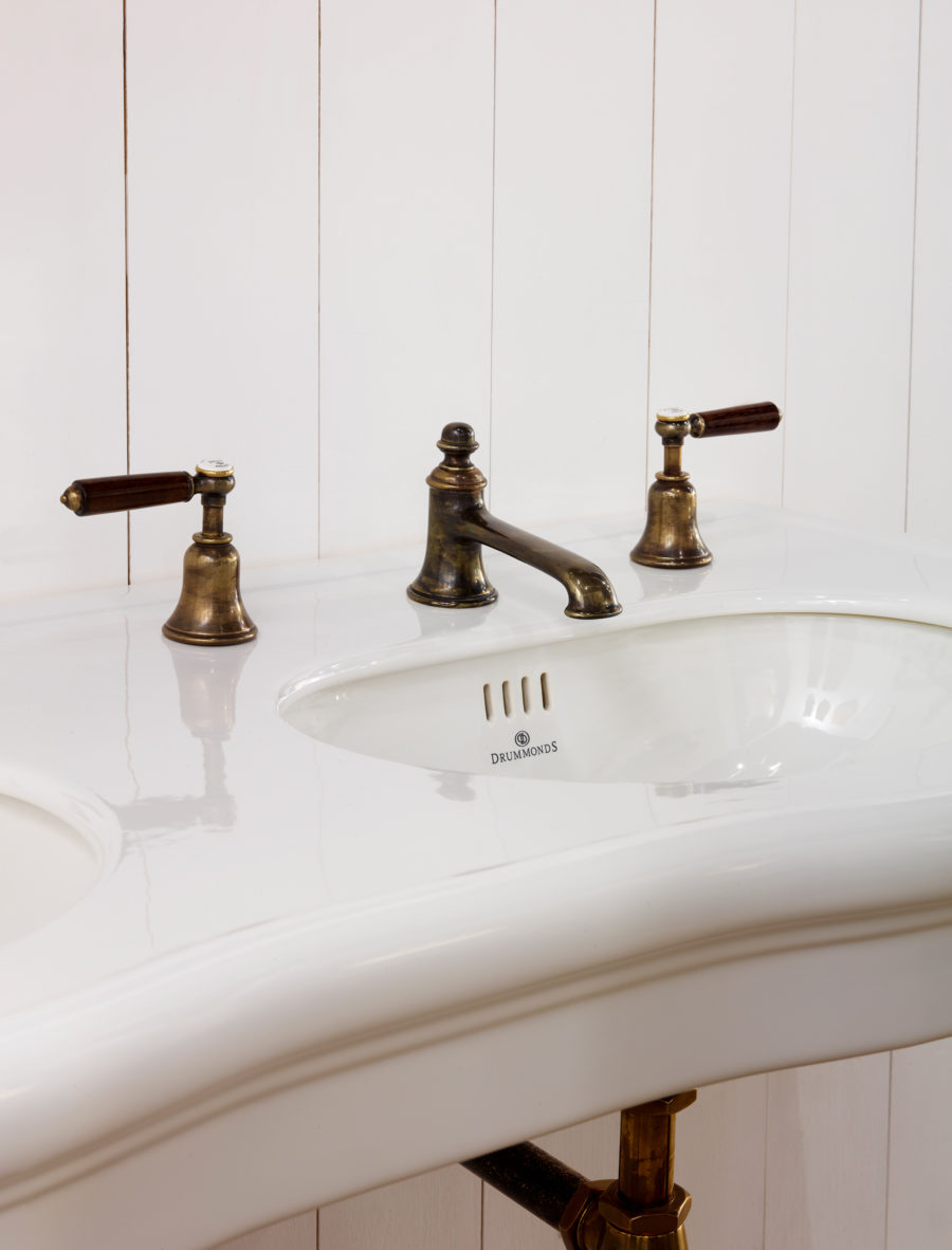 The Coll Lever 3 Hole Basin Mixer Drummonds Bathrooms