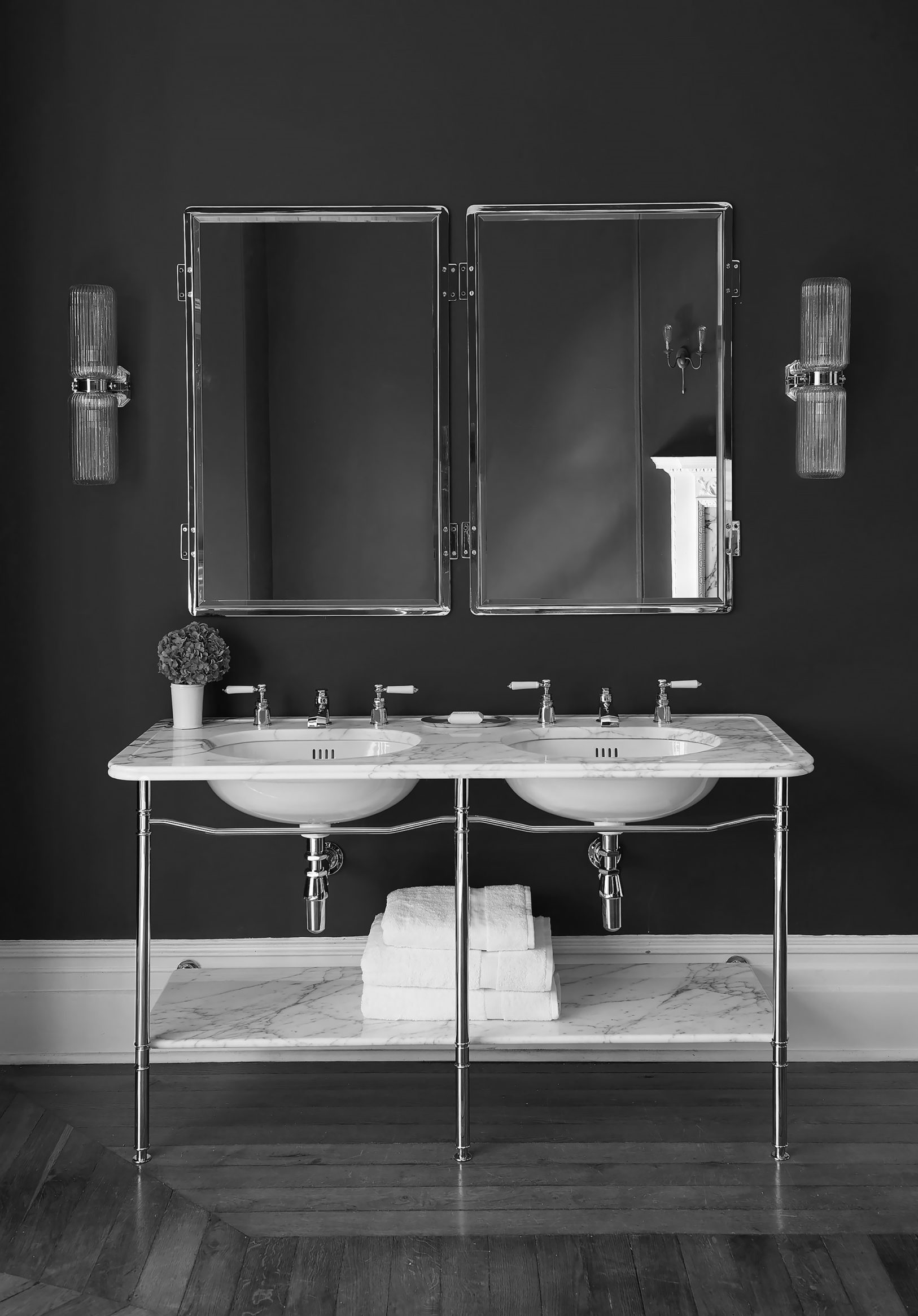 The Double Ladybower Stand in chrome finish