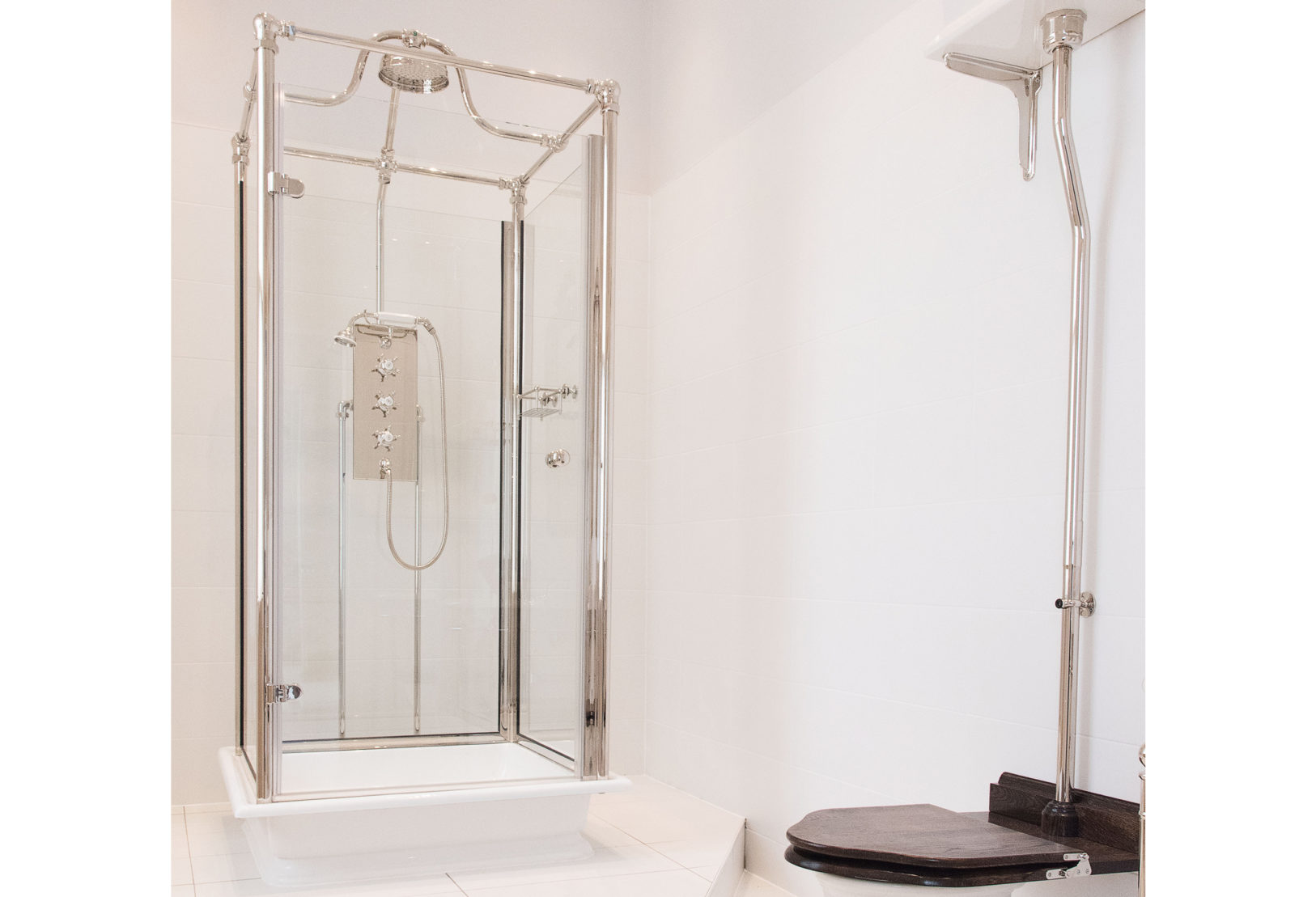 The Grand Floor Standing Shower Pipe - Drummonds Bathrooms