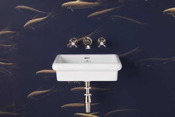 The Bourne Wall Mounted Vanity Basin in chrome finish
