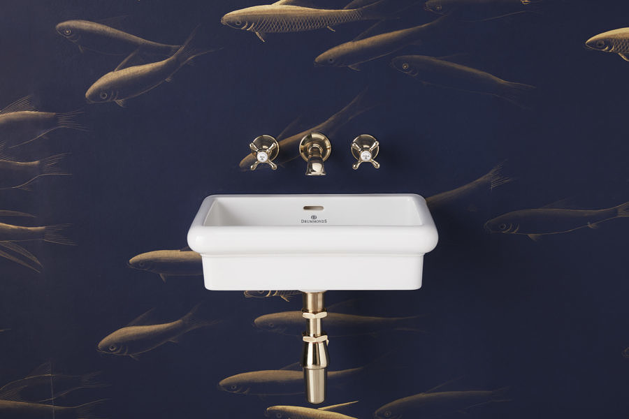 The Bourne Wall Mounted Vanity Basin in nickel finish