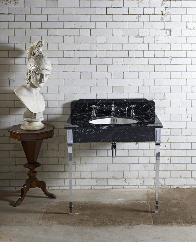 The Hebdern vanity basin in black marble