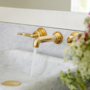 The Leawood Lever 3 Hole Wall Basin Mixer