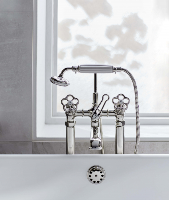 The Bibury Floor Standing Bath & Shower Mixer - Drummonds Bathrooms