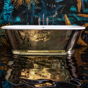 The Hammered Brass Tamar Cast Iron Bath Tub