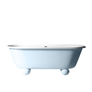 The Newton Cast Iron Bath Tub With Ball Feet has generous rounded proportions and unique ball feet for a timeless contemporary silhouette. Appearing to float ethereally, the design juxtaposes its traditional cast-iron construction.