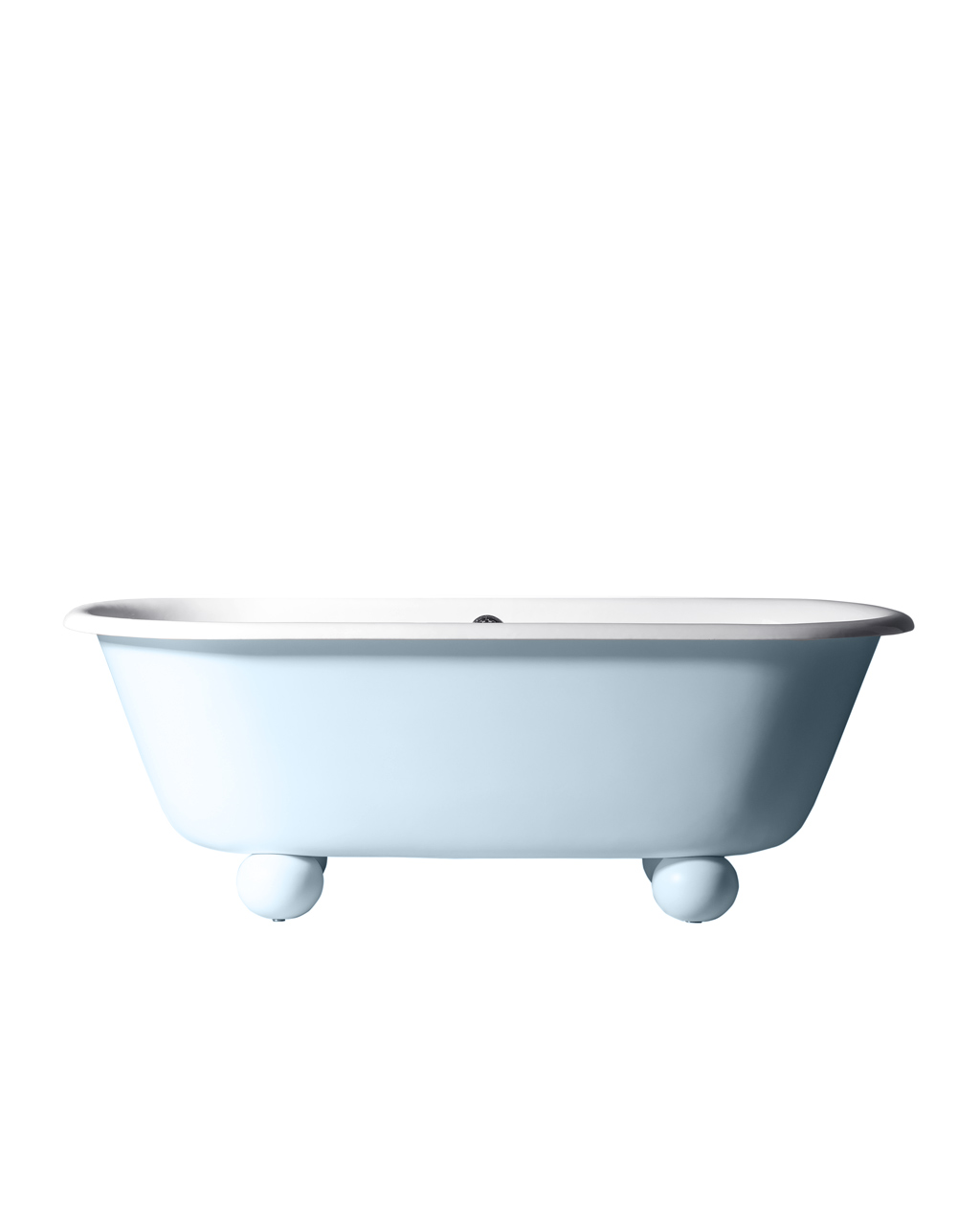 The Newton Cast Iron Bath Tub With Ball Feet has generous rounded proportions and unique ball feet for a timeless contemporary silhouette. Appearing to float ethereally, the design juxtaposes its traditional cast-iron construction.