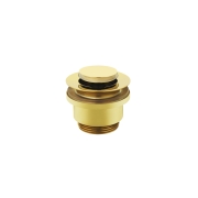 slotted push button pop up basin waste, for basins with overflow and without overflow, slotted and unslotted, brass finish