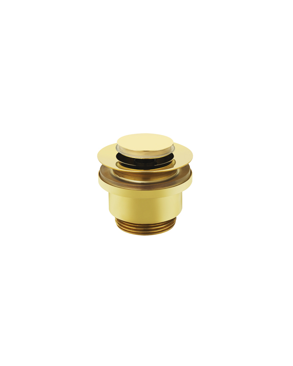 slotted push button pop up basin waste, for basins with overflow and without overflow, slotted and unslotted, brass finish