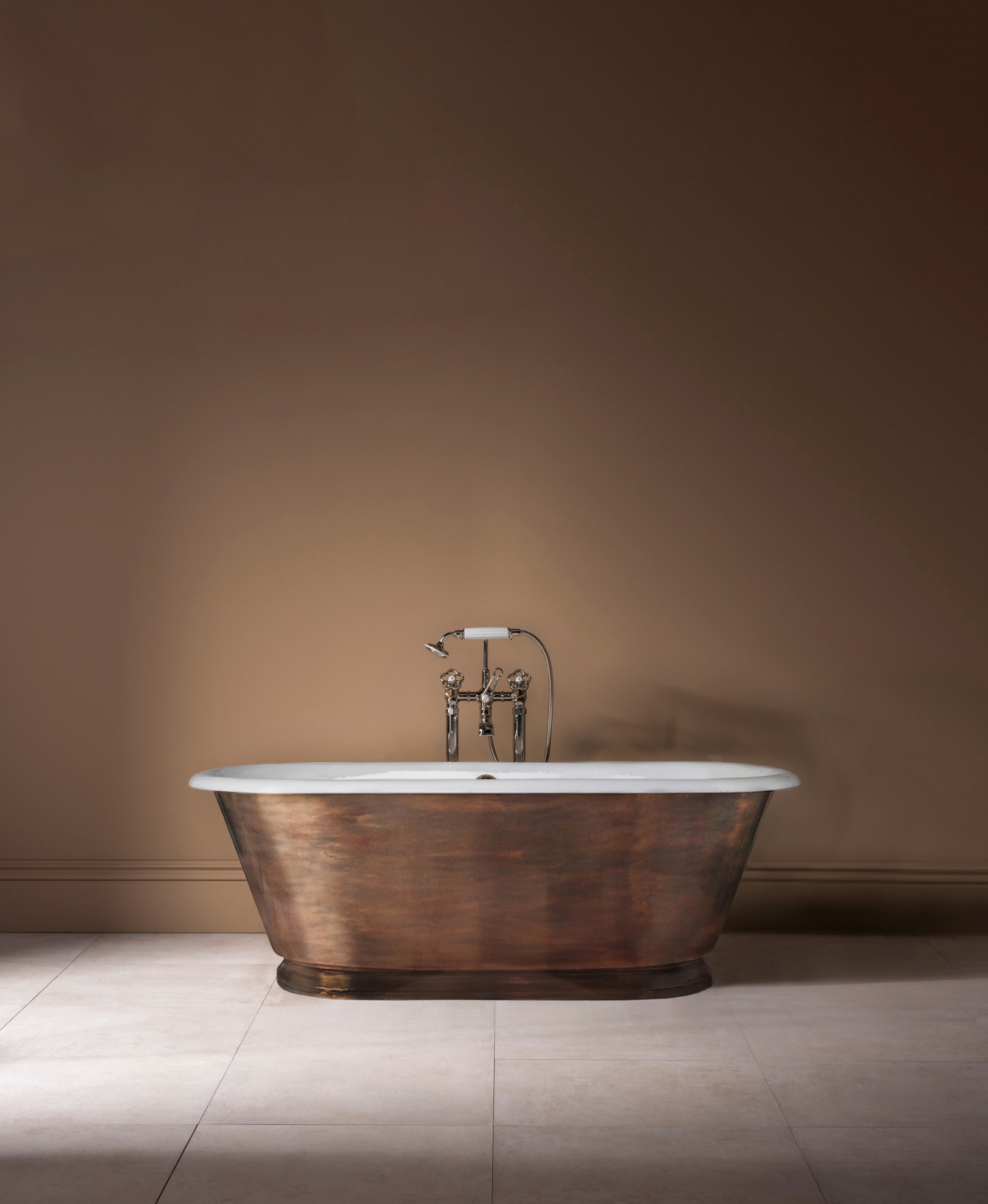 The Burnished Copper Tweed Cast Iron Skirted Bath Tub