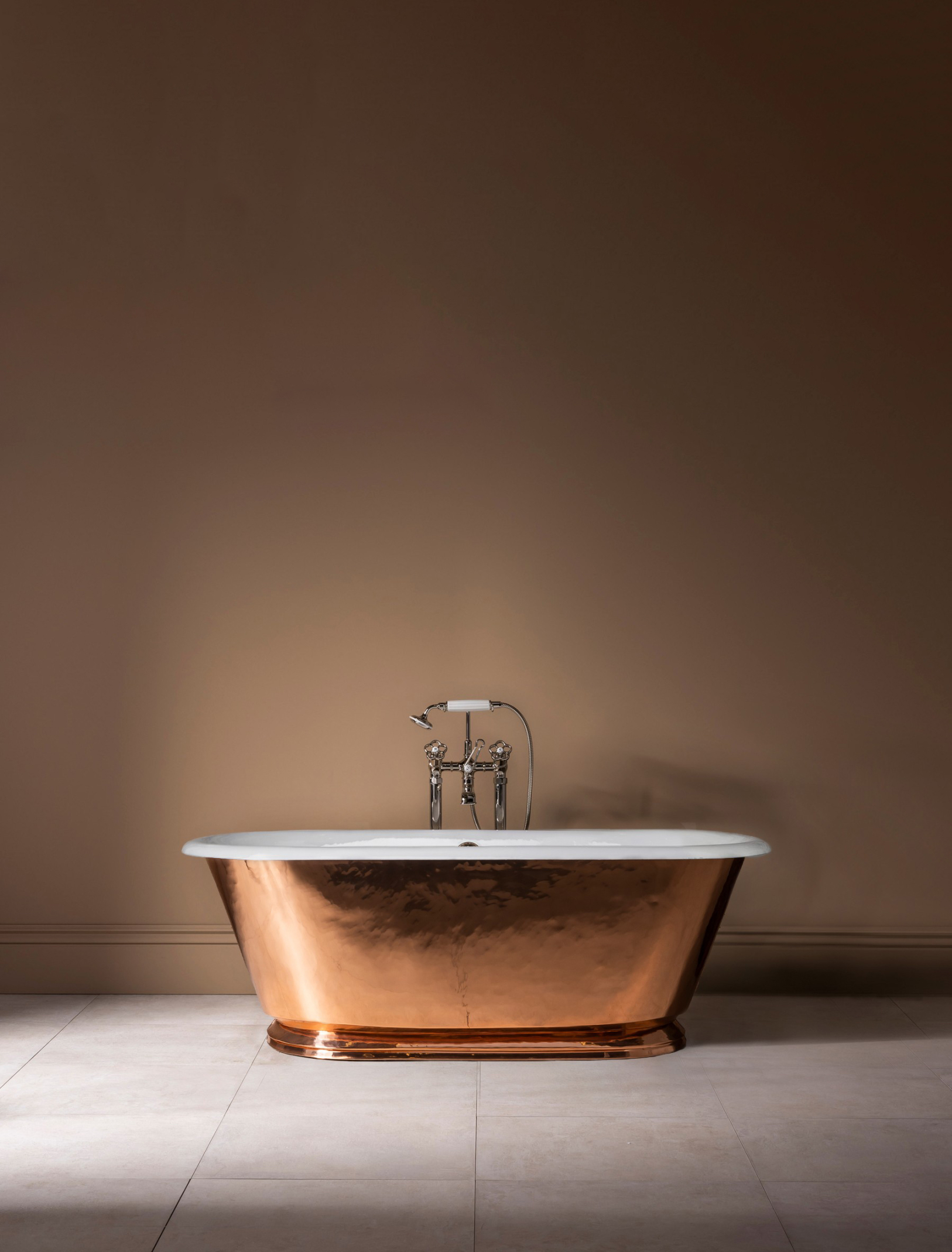 The Hammered Copper Tweed Cast Iron Skirted Bath Tub