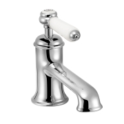 Drummonds Chrome Monoblock lever Tap with Ceramic or China Handle on white background