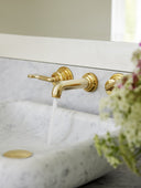 The Bestwood Lever 3 Hole Wall Basin Mixer Short Spout