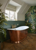 The Hammered Copper Wye Bateau Cast Iron Bath Tub