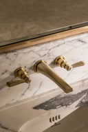 The Hudson Lever 3-Hole Wall Mounted Basin Mixer