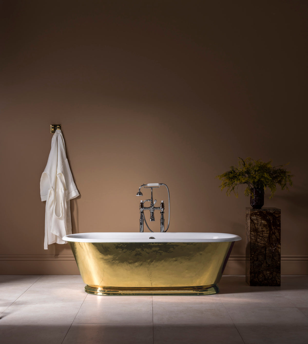 The Hammered Brass Tamar Cast Iron Bath Tub