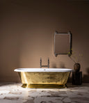 The Hammered Brass Tay Bateau Cast Iron Bath Tub