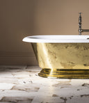 The Hammered Brass Tay Bateau Cast Iron Bath Tub