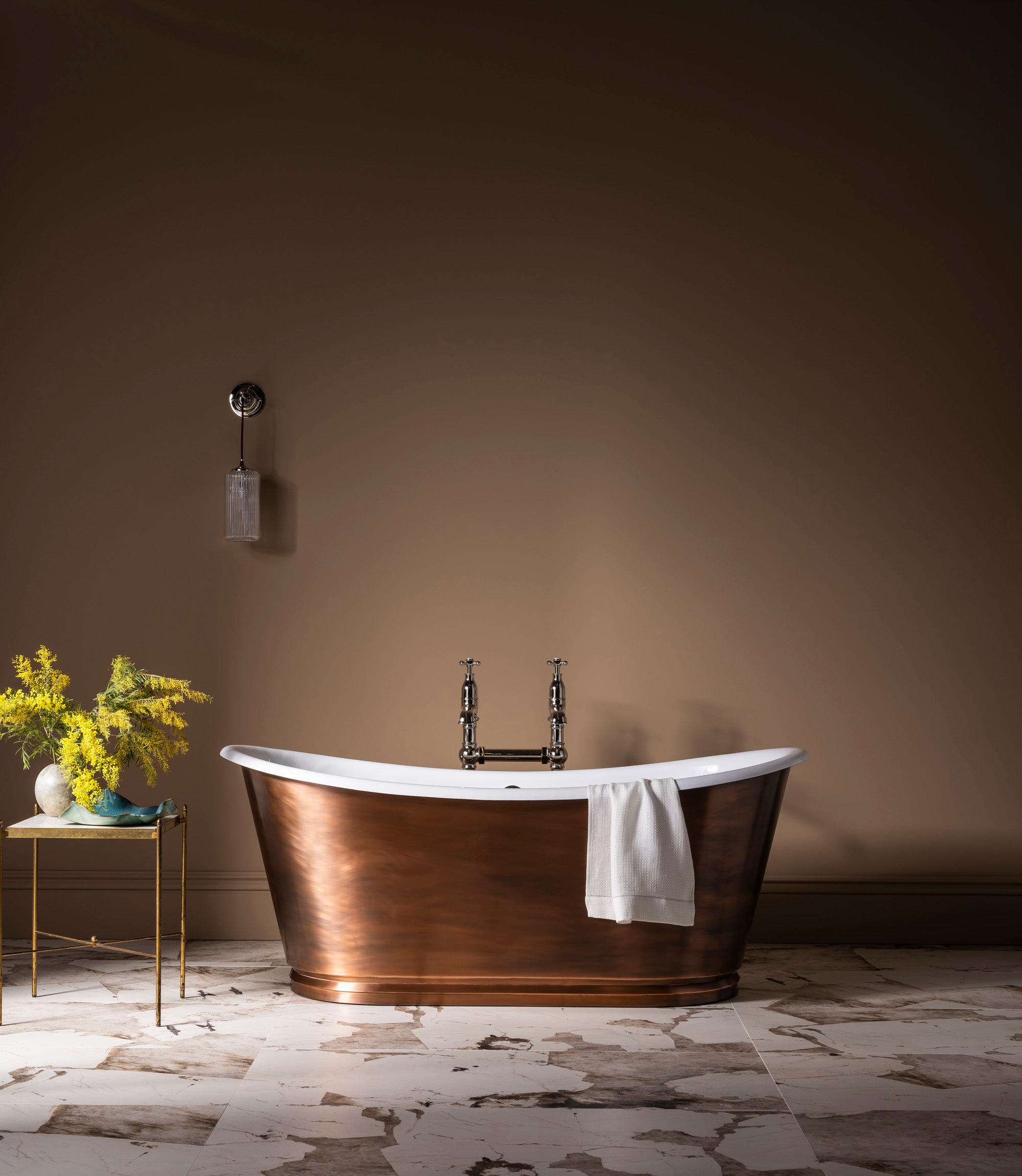 The Burnished Copper Wye Bateau Cast Iron Bath Tub