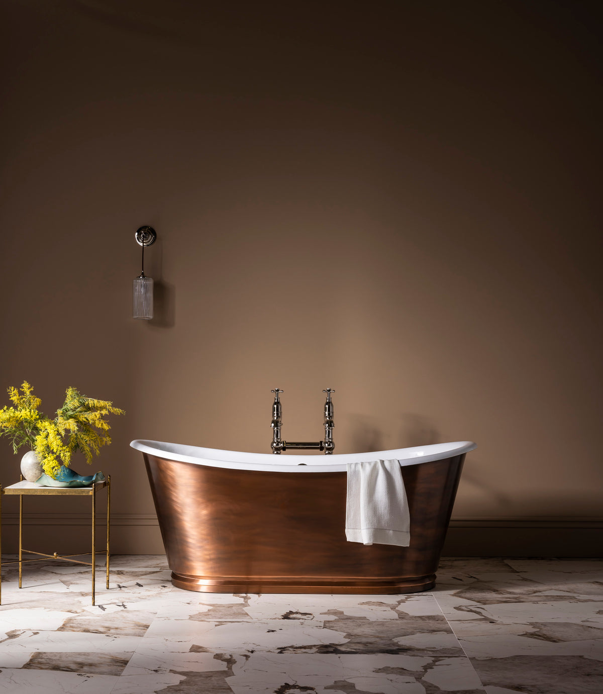 The Burnished Copper Wye Bateau Cast Iron Bath Tub