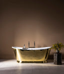 The Hammered Brass Wye Bateau Cast Iron Bath Tub