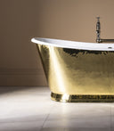 The Hammered Brass Wye Bateau Cast Iron Bath Tub