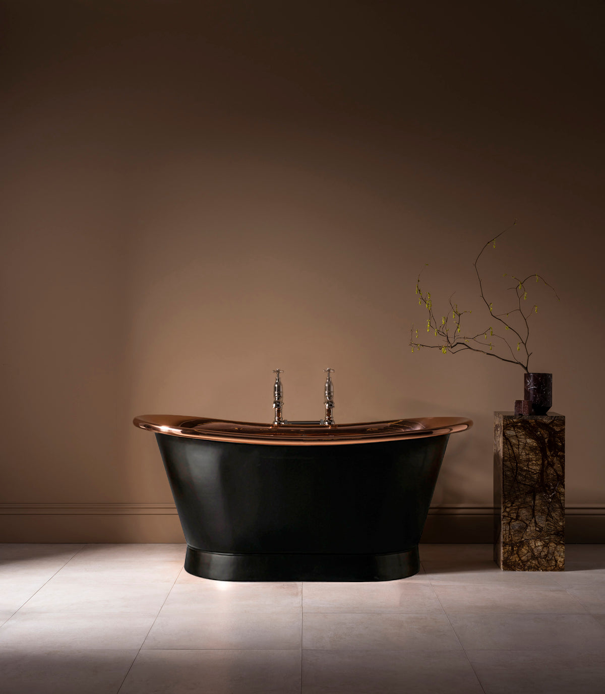 The Tyne Copper Bath Tub With Painted Exterior