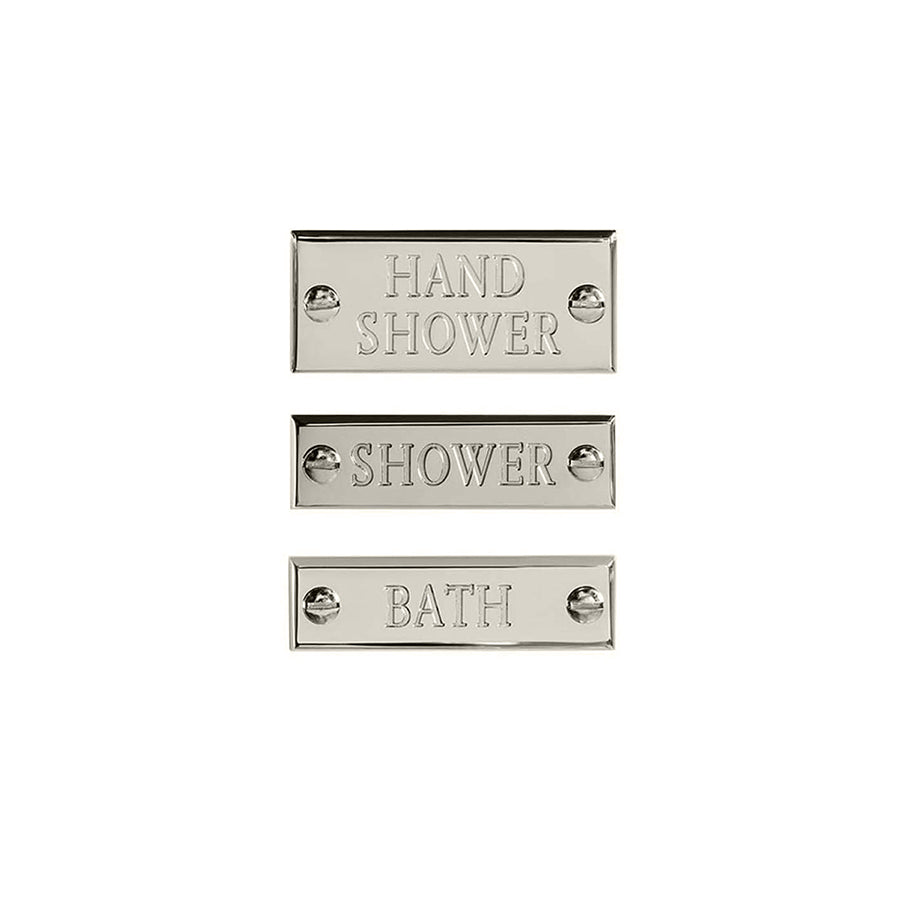 Shower Name Plates Set (Shower, Hand Shower, Bath)