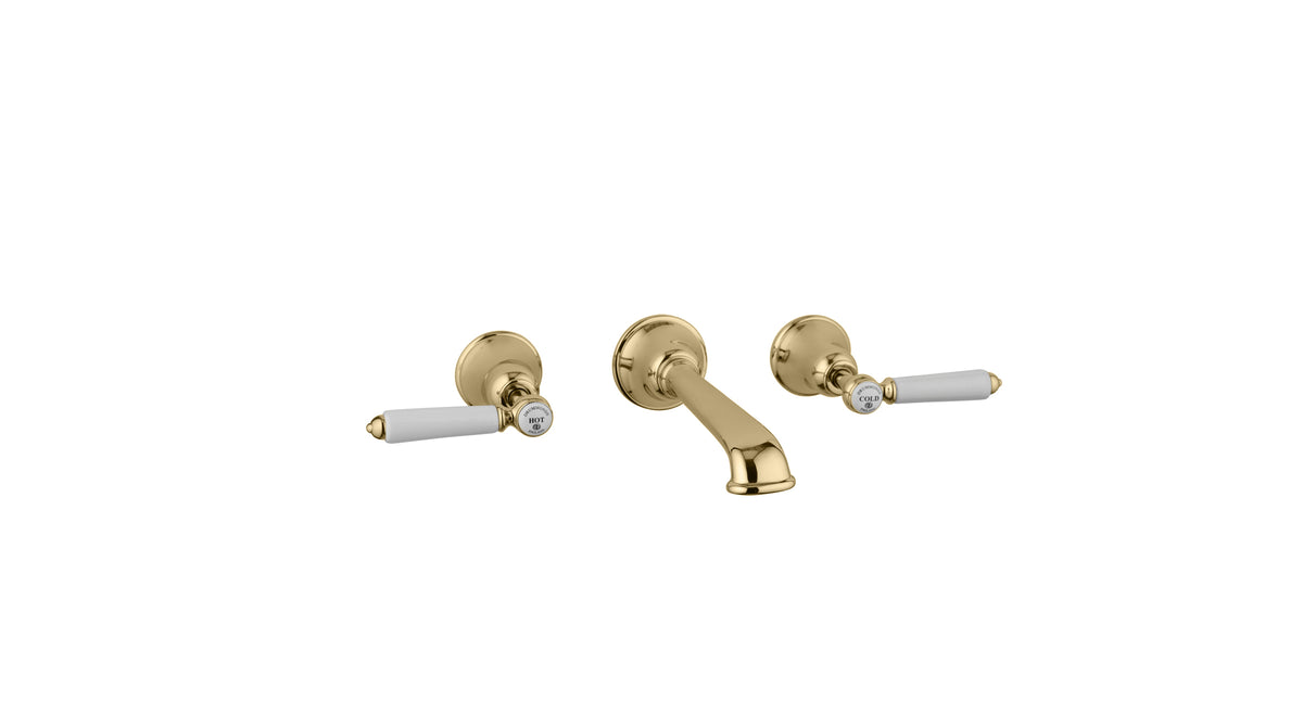 The Coll Lever 3 Hole Wall Mounted Basin Mixer