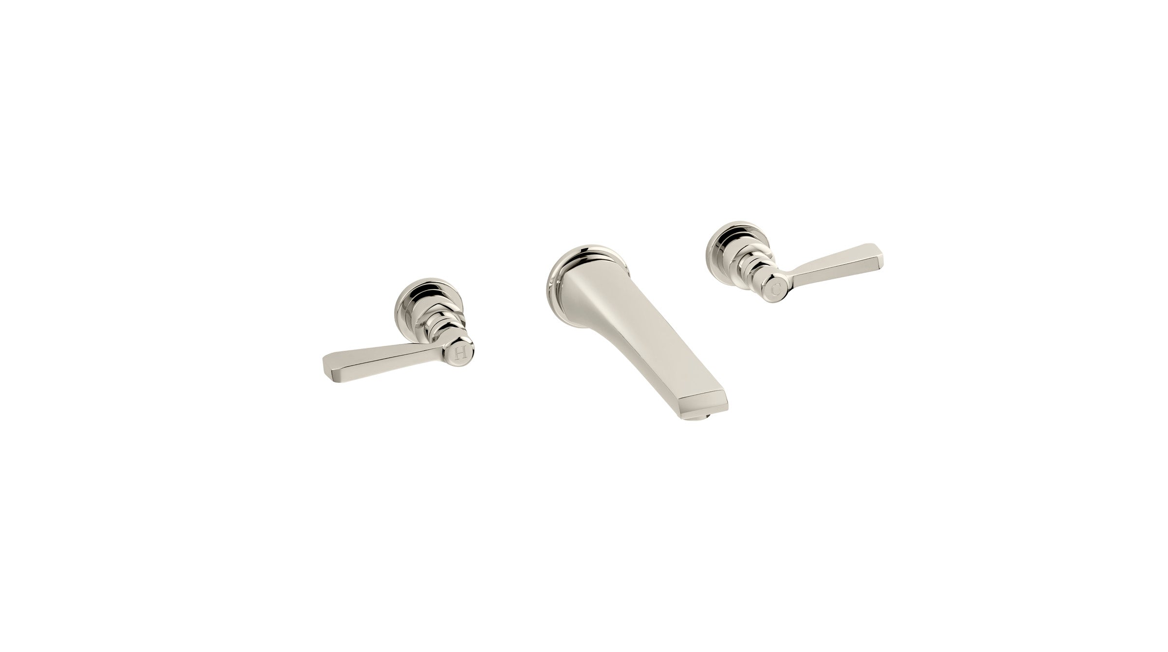 The Hudson Lever 3-Hole Wall Mounted Basin Mixer