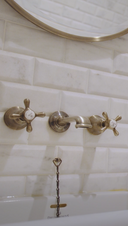 The Mull Classic 3 Hole Wall Basin Mixer Short Spout