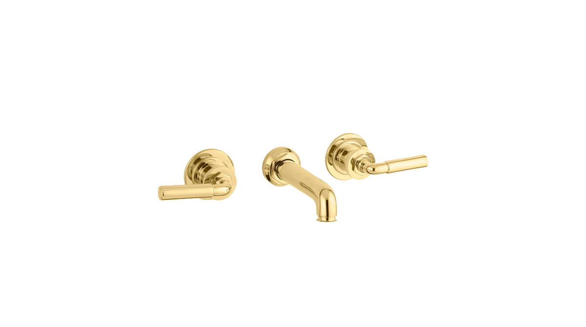 The Bestwood Lever 3 Hole Wall Basin Mixer Short Spout
