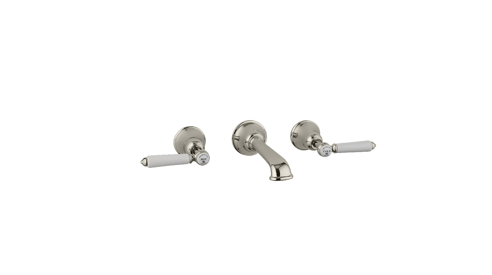 The Coll Lever 3 Hole Wall Basin Mixer Short Spout