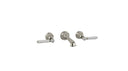 The Coll Lever 3 Hole Wall Basin Mixer Short Spout