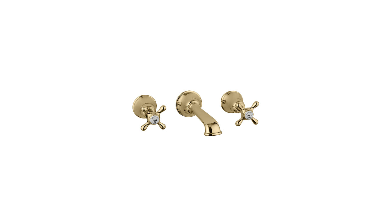 The Mull Classic 3 Hole Wall Mounted Basin Mixer