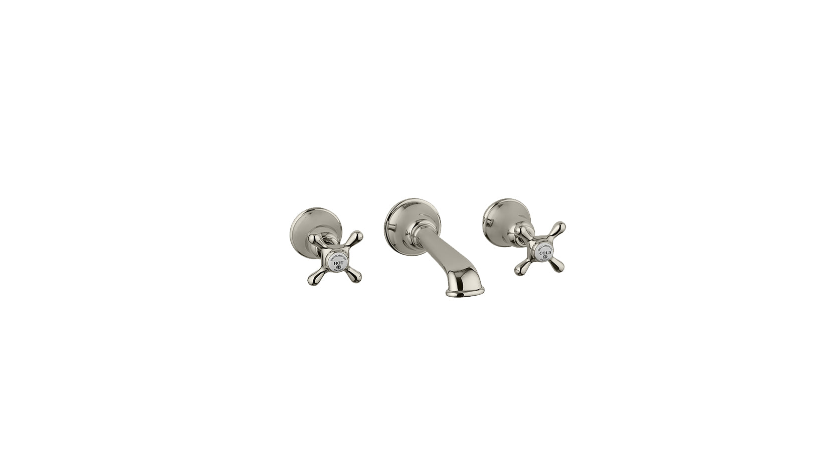 The Mull Classic 3 Hole Wall Basin Mixer Short Spout