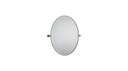 Oval Tilt Mirror in polished nickel finish cut out image on the white background,