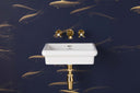 The Bourne Wall Mounted Vanity Basin in brass finish